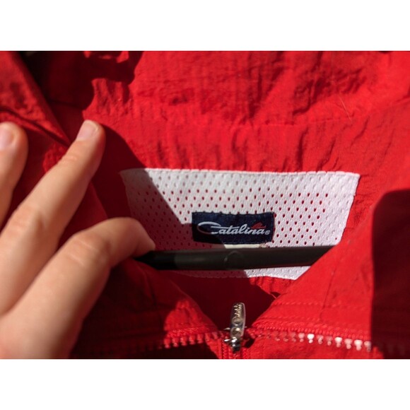 Vintage Catalina Track Suit Windbreaker Nylon Jacket Red 80’s 90’s No Size Tag - Picture 4 of 14